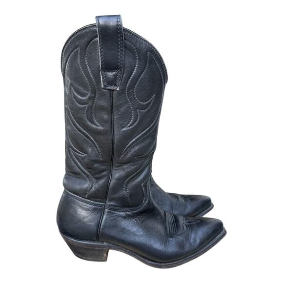 Stewart Boot Co Other - Vintage Stewart Boot Co Black Leather Western Cowboy Boot Men size 8.5 D